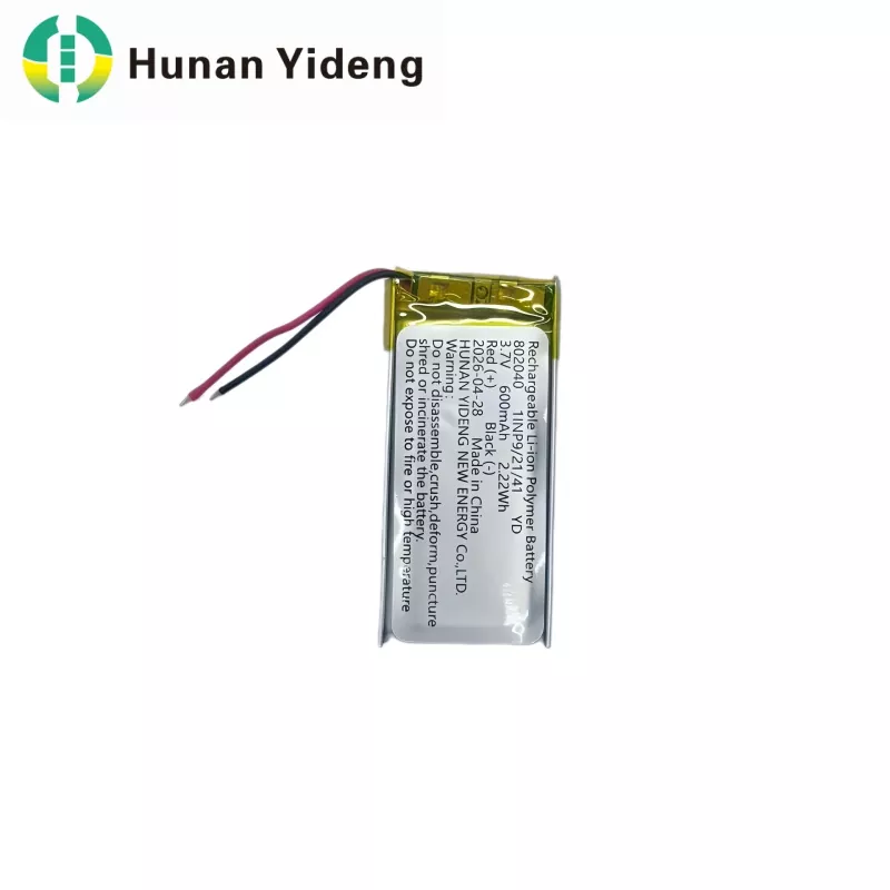 802040 600mAh Rechargeable Battery for Voice Recorder and Electrical Toys